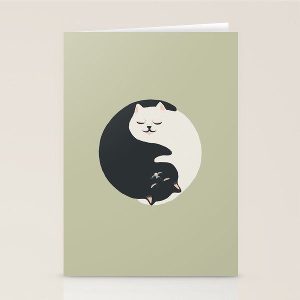 Hidden cat 26 yin yang hug Stationery Card Gallery Image 2