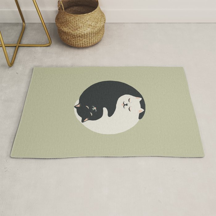 Hidden cat 26 yin yang hug Rug Gallery Image 1