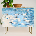 Piping Plovers in the Surf Watercolor Credenza Gallery Image 1