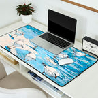 Piping Plovers in the Surf Watercolor Desk Mat Gallery Image 2