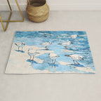 Piping Plovers in the Surf Watercolor Rug Gallery Image 1