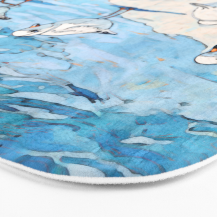 Piping Plovers in the Surf Watercolor Bath Mat Gallery Image 3