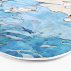 Piping Plovers in the Surf Watercolor Bath Mat Gallery Image 3