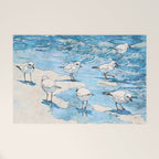 Piping Plovers in the Surf Watercolor Welcome Mat Gallery Image 1