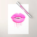 Pink lips Wrapping Paper Gallery Image 1