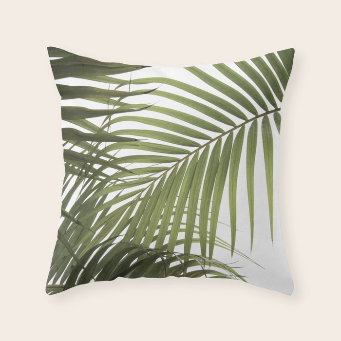 Palm Leaves Photo 01 Throw Pillow Gallery Image 1