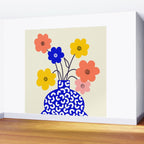Inheritance, Flower Pot Botanical Floral, Eclectic Bohemian Concept Pop of Color, Dopamine Positivity Plants Nature Heredity Contemporary Wall Mural Gallery Image 2