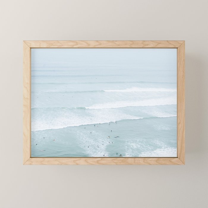 Tiny Surfers from the Sky, Lima, Peru Mini Art Print Gallery Image 1