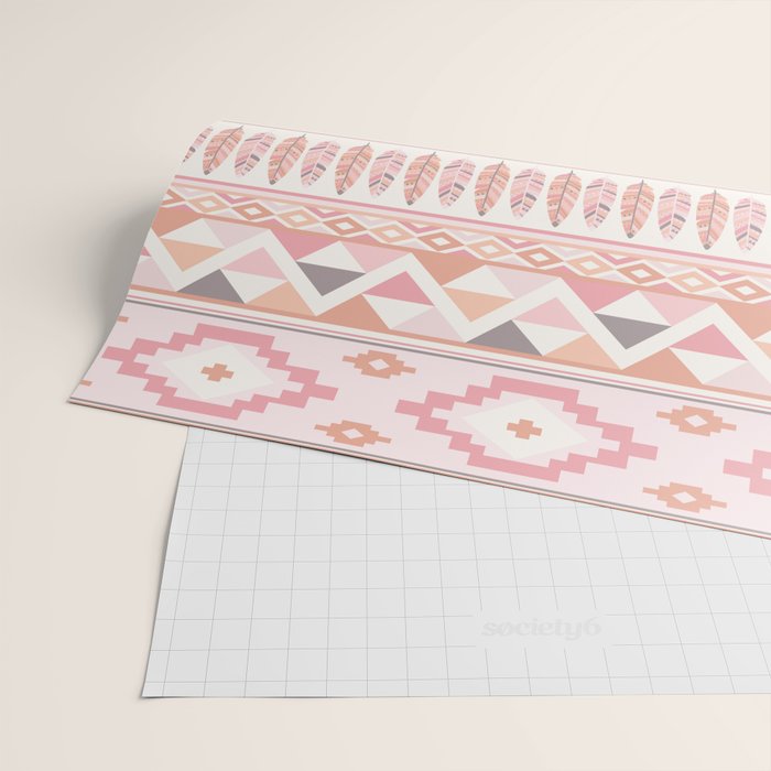Pink Boho Tribal Aztec Wrapping Paper Gallery Image 2