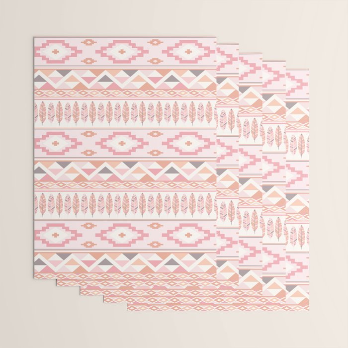 Pink Boho Tribal Aztec Wrapping Paper Gallery Image 3