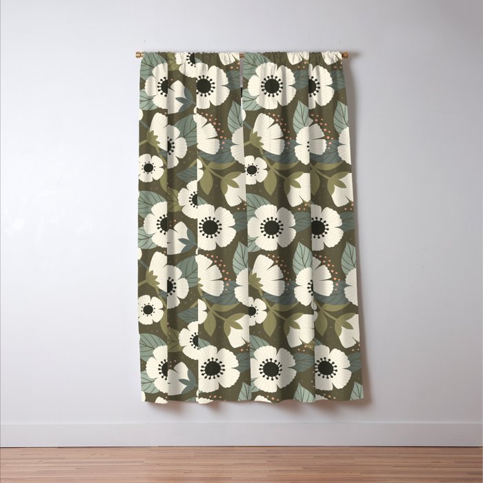 Flower Blossoms and Leaves Window Curtain Gallery Image 3