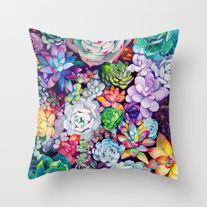 Succulent Garden Throw Pillow Gallery Image 6