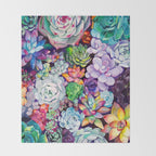 Succulent Garden Throw Blanket Gallery Image 2