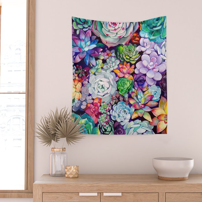 Succulent Garden Wall Tapestry Gallery Image 2