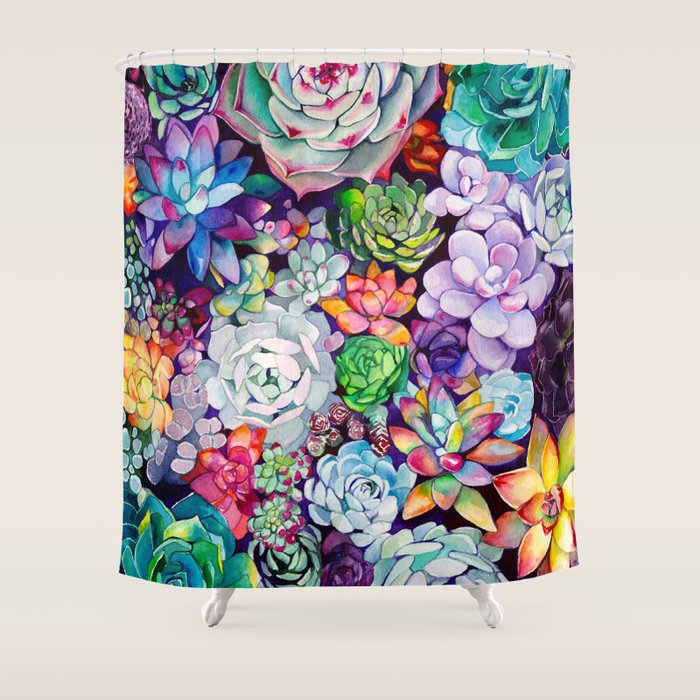 Succulent Garden Shower Curtain Gallery Image 1