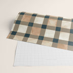 Cozy heirloom Rustic plaid Geometric Gold Navy Wrapping Paper Gallery Image 2