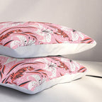 Tigers & Tiger Lilies - Vermilion & Pink Pillow Sham Gallery Image 3
