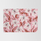 Tigers & Tiger Lilies - Vermilion & Pink Rug Gallery Image 2