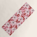 Tigers & Tiger Lilies - Vermilion & Pink Yoga Mat Gallery Image 1