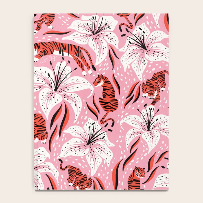 Tigers & Tiger Lilies - Vermilion & Pink Notebook Gallery Image 4