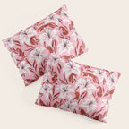 Tigers & Tiger Lilies - Vermilion & Pink Pillow Sham Gallery Image 3