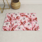 Tigers & Tiger Lilies - Vermilion & Pink Rug Gallery Image 1