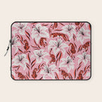 Tigers & Tiger Lilies - Vermilion & Pink Laptop Sleeve Gallery Image 1
