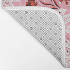Tigers & Tiger Lilies - Vermilion & Pink Bath Mat Gallery Image 2