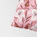 Tigers & Tiger Lilies - Vermilion & Pink Pillow Sham Gallery Image 4