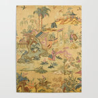 Antique 18th Century French Rococo Chinoiserie Landscape Poster Gallery Image 4