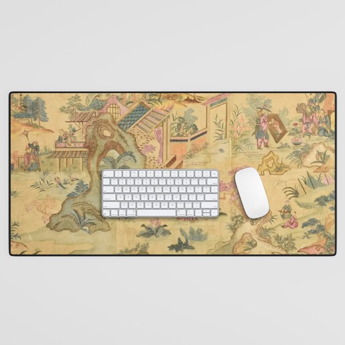 Antique 18th Century French Rococo Chinoiserie Landscape Desk Mat Gallery Image 1