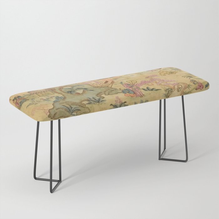 Antique 18th Century French Rococo Chinoiserie Landscape Bench Gallery Image 1