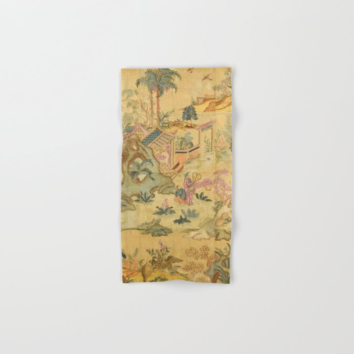 Antique 18th Century French Rococo Chinoiserie Landscape Bath Towel Gallery Image 1