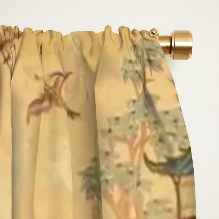 Antique 18th Century French Rococo Chinoiserie Landscape Window Curtain Gallery Image 2