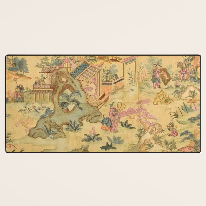 Antique 18th Century French Rococo Chinoiserie Landscape Desk Mat Gallery Image 3