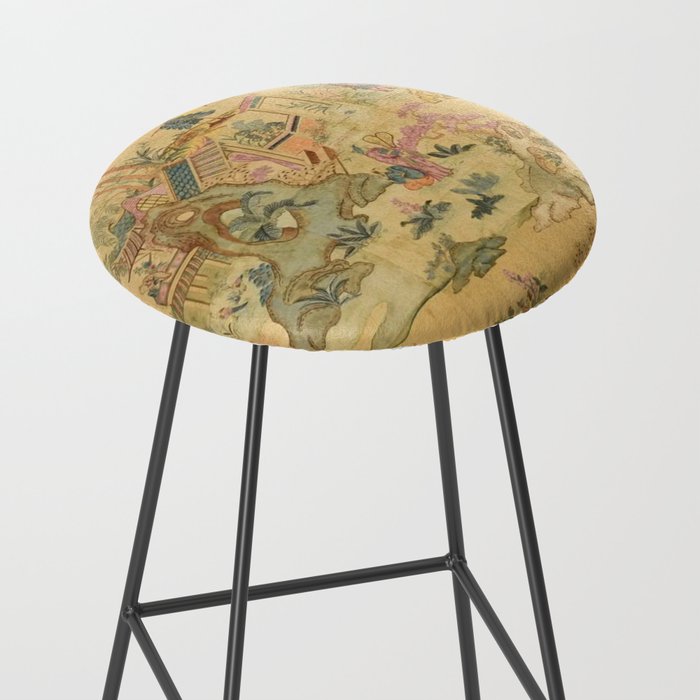 Antique 18th Century French Rococo Chinoiserie Landscape Stool Gallery Image 2