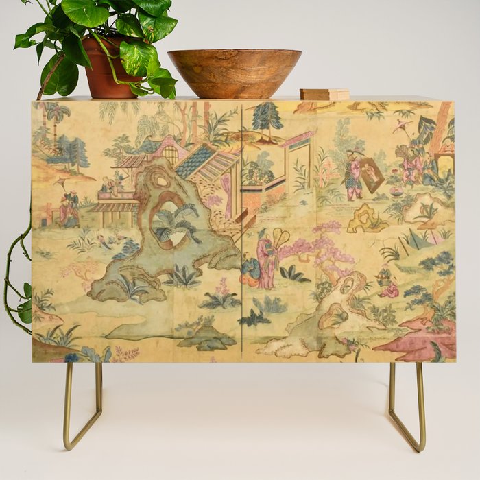 Antique 18th Century French Rococo Chinoiserie Landscape Credenza Gallery Image 1