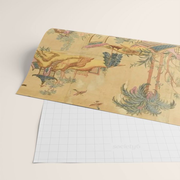 Antique 18th Century French Rococo Chinoiserie Landscape Wrapping Paper Gallery Image 2