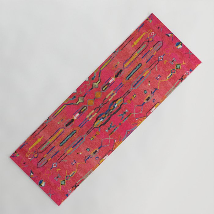 Traditional Moroccan Berber Carpet Arwtork Yoga Mat Gallery Image 1