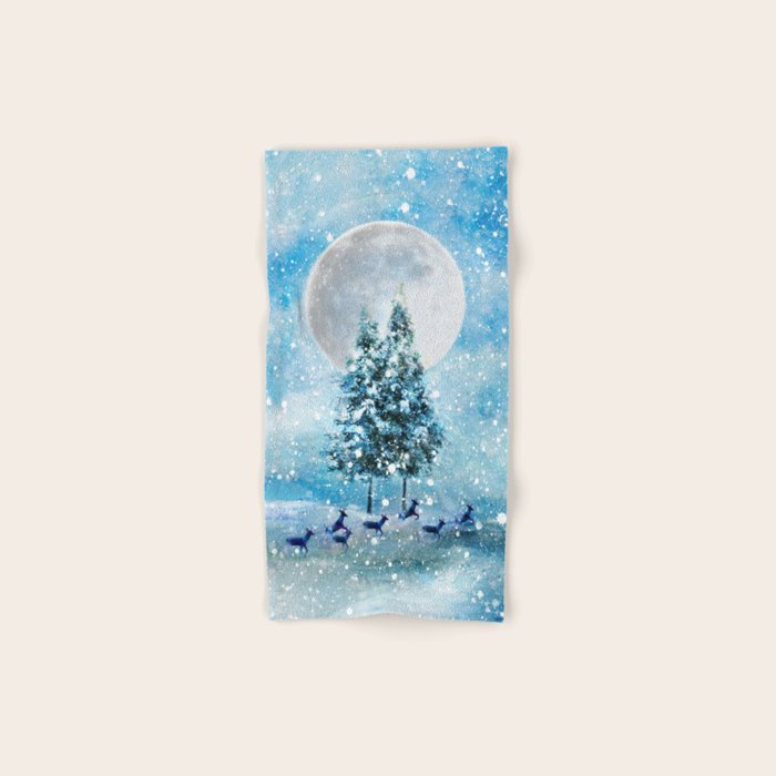 Winter Night 4 Bath Towel Gallery Image 1