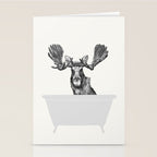 Vintage Moose in Bathtub Stationery Card Gallery Image 2