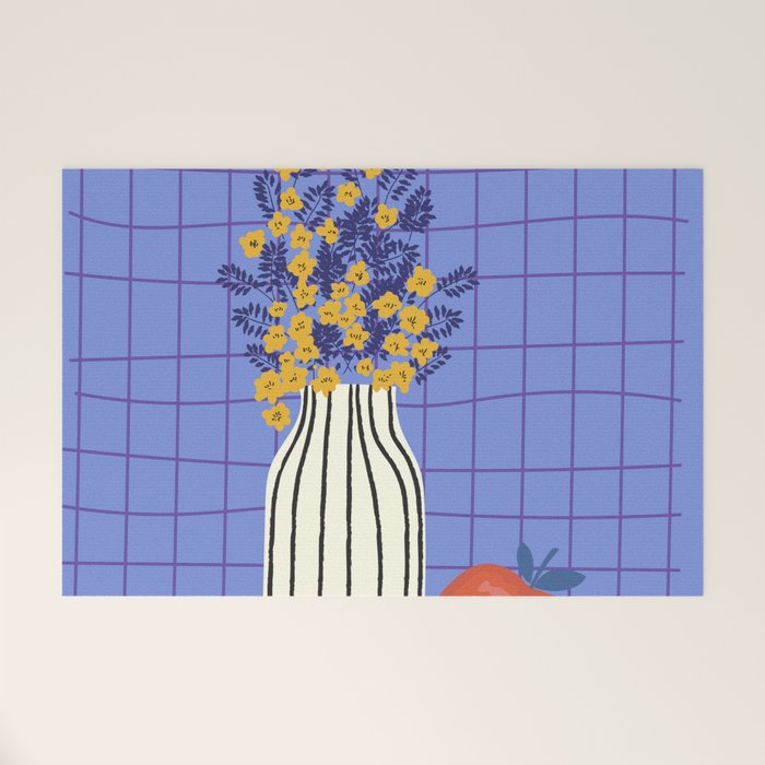 Still life with flowers and fruit Welcome Mat Gallery Image 1