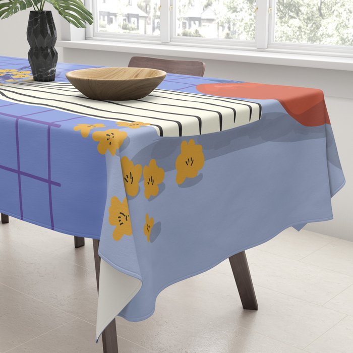 Still life with flowers and fruit Tablecloth Gallery Image 3