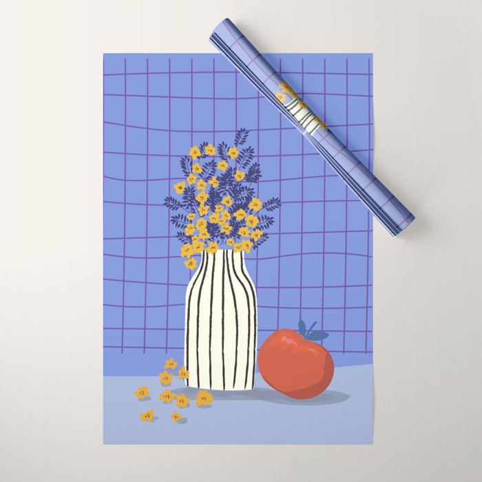 Still life with flowers and fruit Wrapping Paper Gallery Image 1