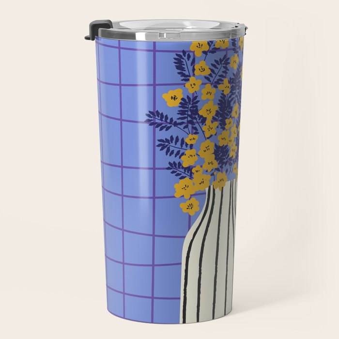 Still life with flowers and fruit Travel Mug Gallery Image 3