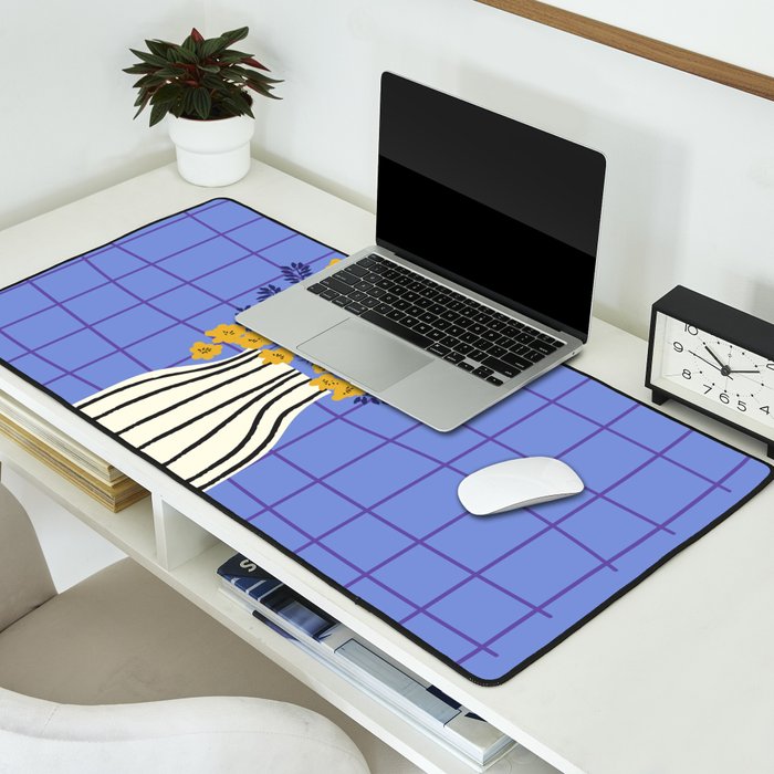 Still life with flowers and fruit Desk Mat Gallery Image 2