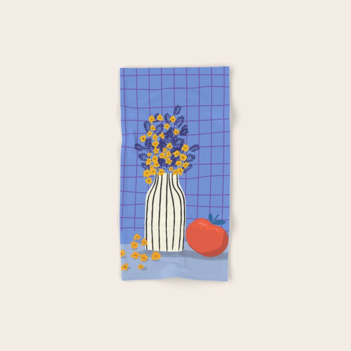 Still life with flowers and fruit Bath Towel Gallery Image 1