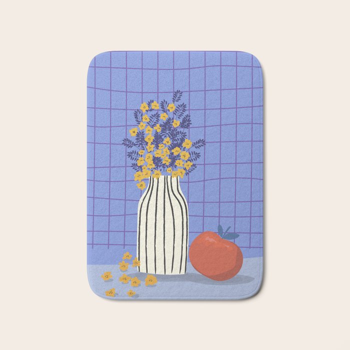 Still life with flowers and fruit Bath Mat Gallery Image 1