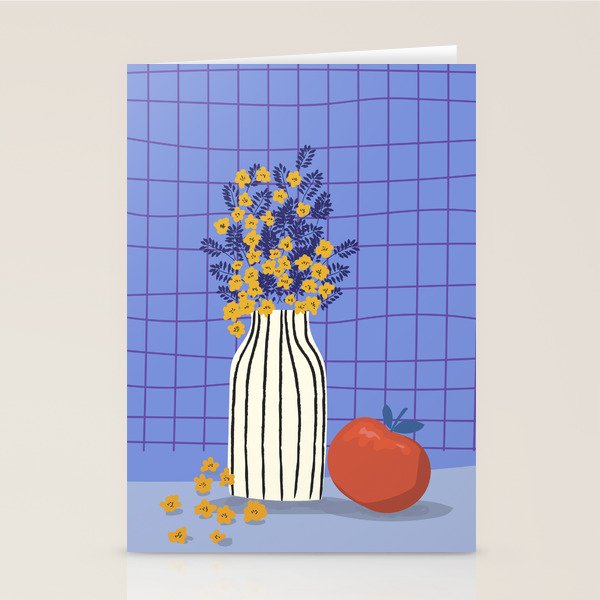 Still life with flowers and fruit Stationery Card Gallery Image 2