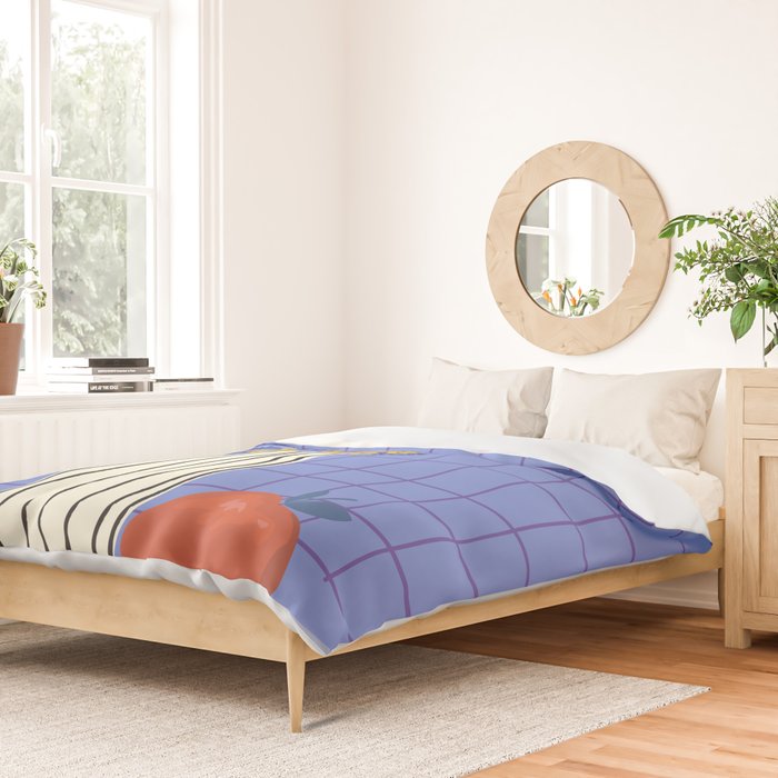 Still life with flowers and fruit Duvet Cover Gallery Image 2